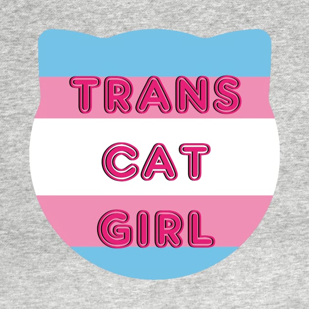 Trans Cat Girl Transgender Flag With Cat Ears Design by nhitori